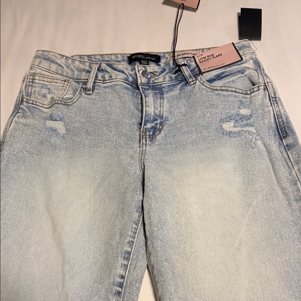 BCBGeneration Low Rise Baggy Flare Jeans